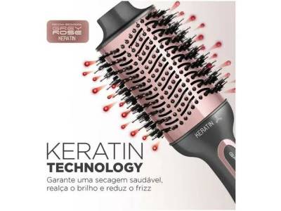 Escova Secadora Mondial Grey Rose Keratin