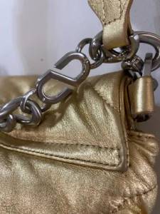 Bolsa Dourada Couro Matelass Schutz