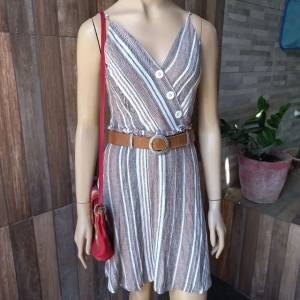 Vestido Linho Listras
