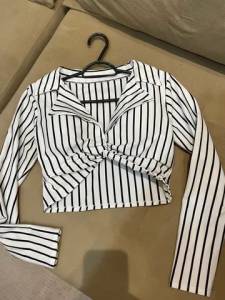 Blusa Listrada Manga Longa Tam M