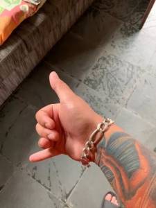 Cordo , Pulseira Grossa E Dedeira Fina (prata)