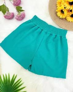 Short Azul Crepe Duna