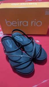 Sapato Preto Beira Rio Novo E Na Caixa