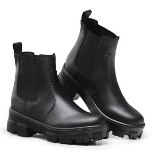 Bota Tratorada Cano Curto Coturno Galocha De Couro