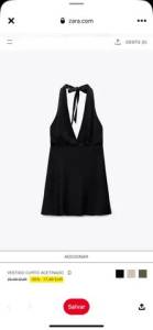 Vestido  Zara Preto M