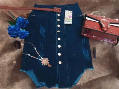Saia Jeans Corte V