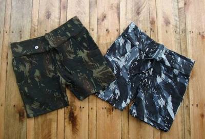 Short Estilo Ribana Em Cotom Camuflado