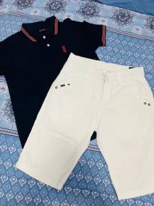 Camisa pera Rock P + Bermuda Damyller 38( Pequeno )