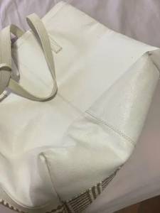 Bolsa Tote Grande Arezzo Bege Couro