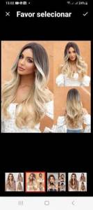 Lace Wig, Peruca Loira Com Mechas + Touca