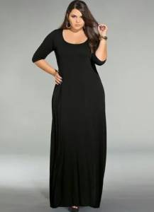 Vestido Longo Preto Plus Size - Tamanho 52