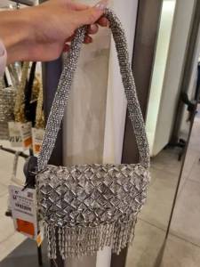 Bolsa Com Franjas E Miangas Zara Prata