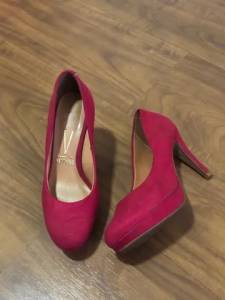 Sapato De Salto Vizzano Rosa Pink Aveludado