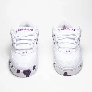 Tnis Tesla Branco Com Roxo