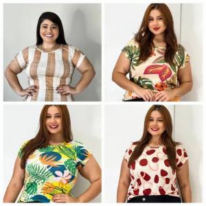 Blusas Plus Size Malha Leila