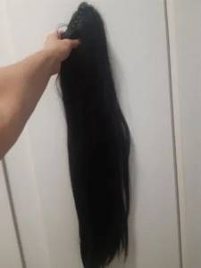 Rabo De Cavalo Liso Castanho Escuro
