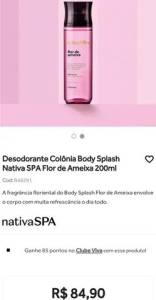 Nativa Spa Body Splash Flor De Ameixa 200ml