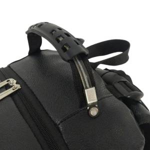 Mochila Couro Preta/marron Masculina - Promoo Ms Dos Pais