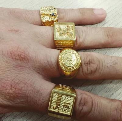 Anel De Moeda Antiga Banhado A Ouro