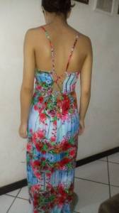 Vestido Longo C Rachado Lateral P/m