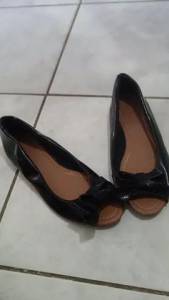 Sapatilha Peep Toe Preta Lao Aberta