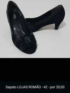 Sapato Preto Romo - Nmero 42 - Por 20,00