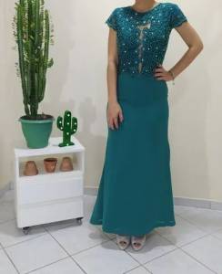 Vestido De Festa Verde Elegante