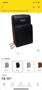 Bolsa Feminina Transversal Preta Nova.