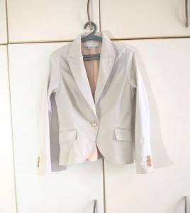 Blazer Areia Off White Bege Claro Da Zara