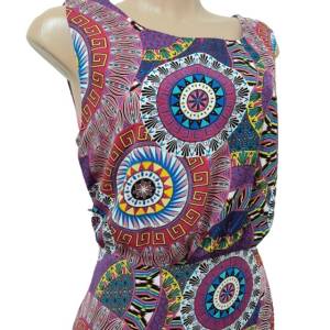 Vestido Estampado Voal, Forrado Tam.44.