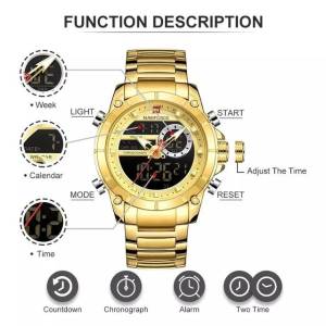 Relgio Dourado Naviforce Masculino