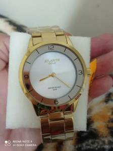 Relgio Atlantis Feminino Folheado A Prova Dgua