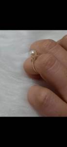 Anel Em Ouro 18k Com Prola Verdadeira