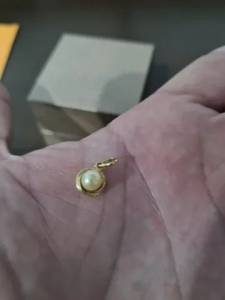 Pingente Em Ouro 18k Prola , Com Certificado De Garantia