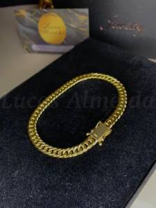 Pulseiras Grumet Dupla Fecho Gaveta Em Ouro 18k
