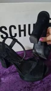 Sandlia Bell Black Nobuck Meia Pata Schutz