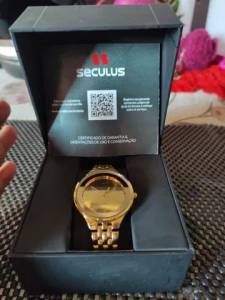 Relgio Sculus Dourado Original Novo
