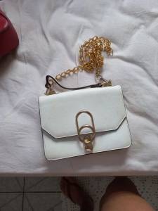 Bolsa Branca Em Couro Sinttico