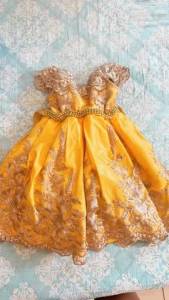 Vestido De Festa Amarelo Infantil Tamanho 1-2  Anos