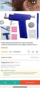 Kit Perfurador De Orelha/piercing