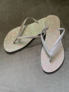 Chinelo Havaianas Branco Com Glitter 36 Novo