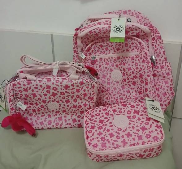 Kit Kipling - Mochila, Bolsa E Estojo