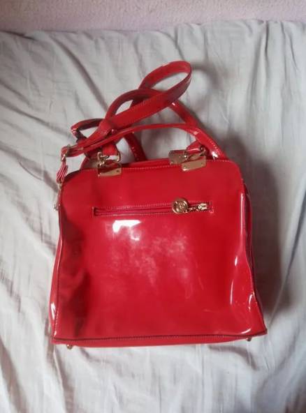 Bolsa Vermelha De Verniz
