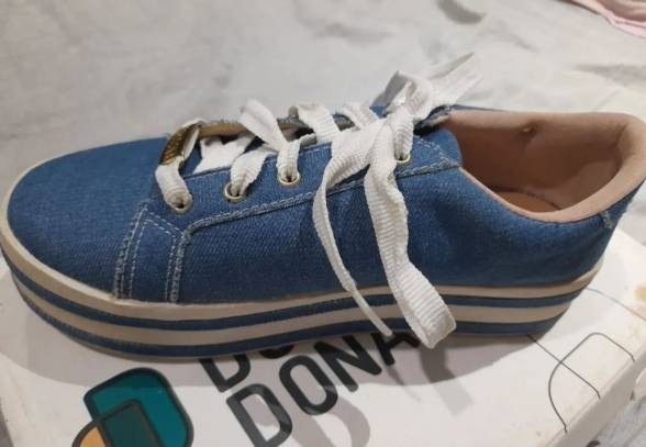 Tnis Plataforma Jeans Azul - Domi Dona