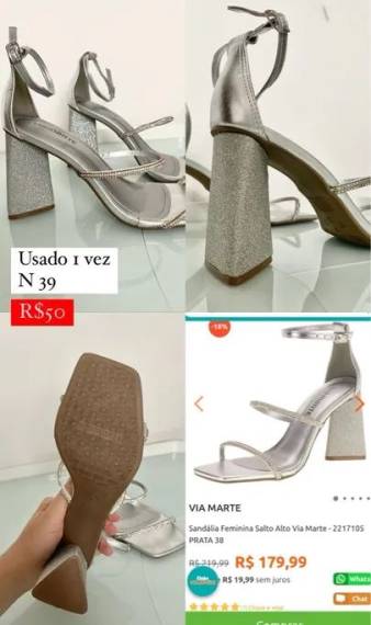 Sandlia Salto Alto Prata