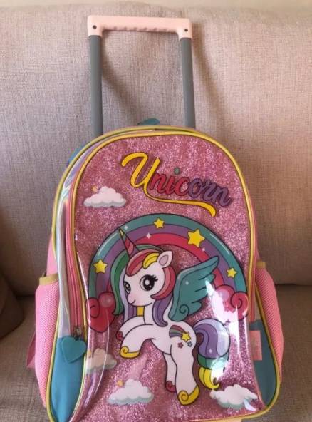 Mochila De Rodinhas Unicrnio - Rosa