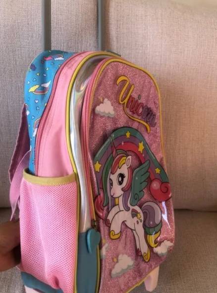 Mochila De Rodinhas Unicrnio - Rosa