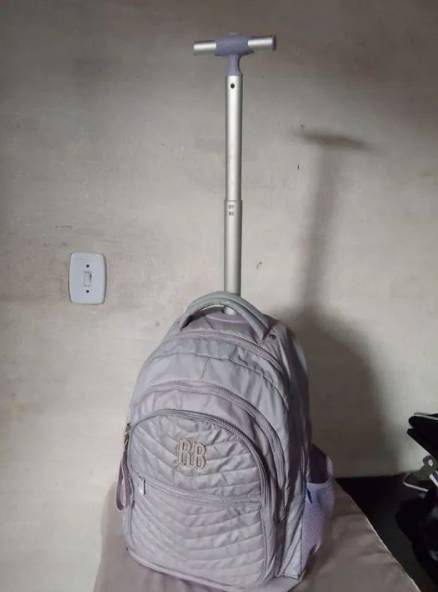 Mochila De Rodinha Com Carrinho - Nova!