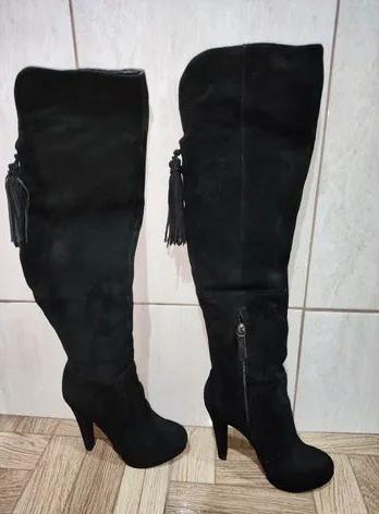 Bota Salto Over The Knee Schutz 35 Couro