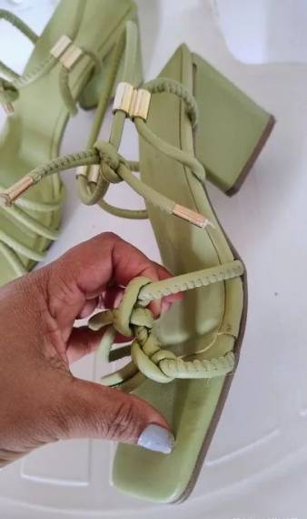 Sandlias Rasteirinhas Verde Dinni